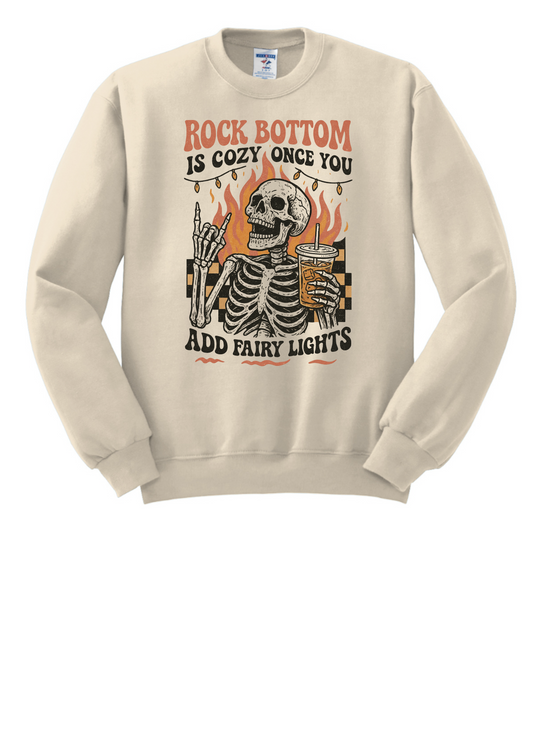 Rock bottom is cozy once you add fairy lights